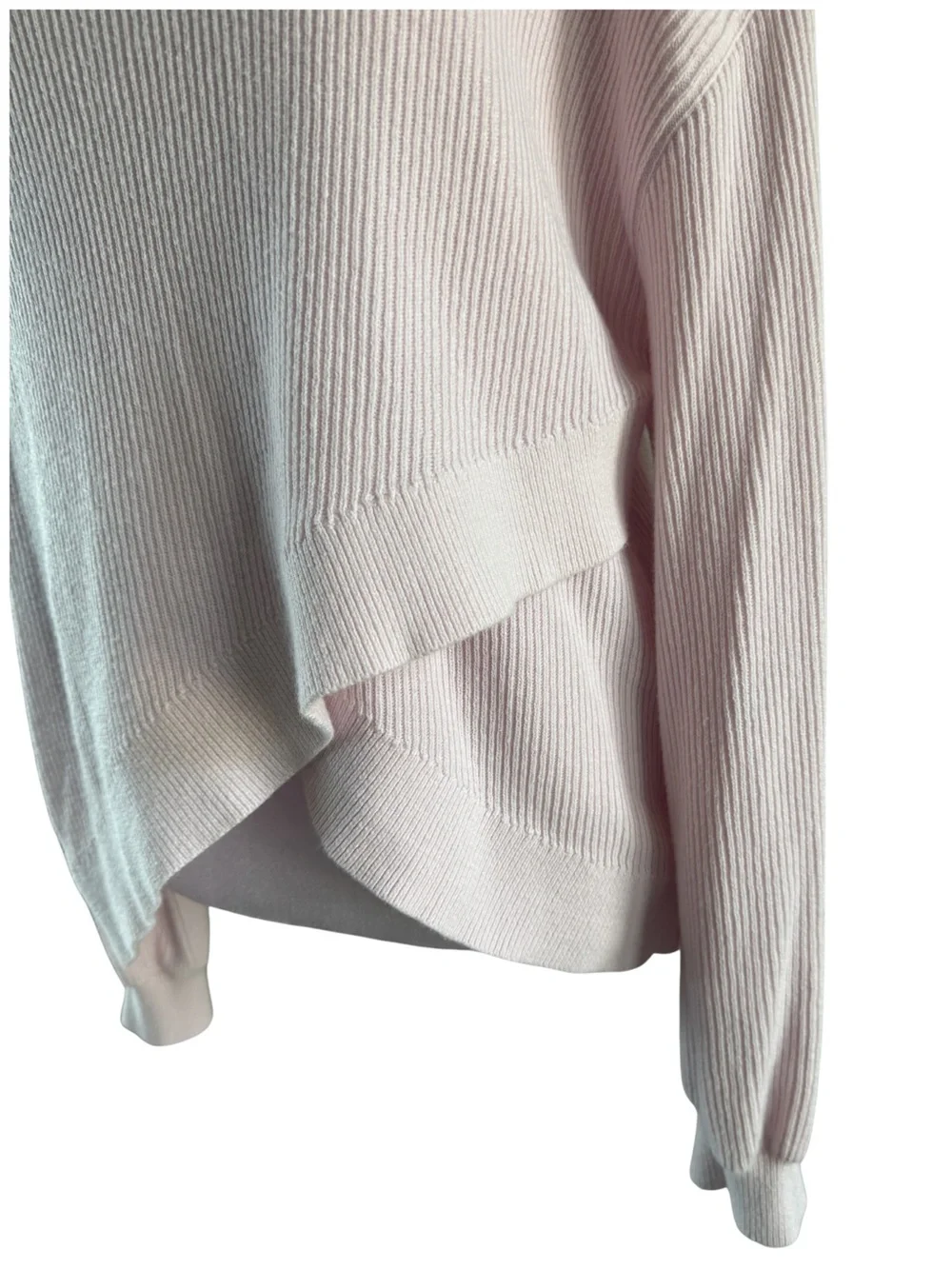 Lululemon Reversible Crossover Pink Ribbed Sweater XL cotton stretch Crop Large